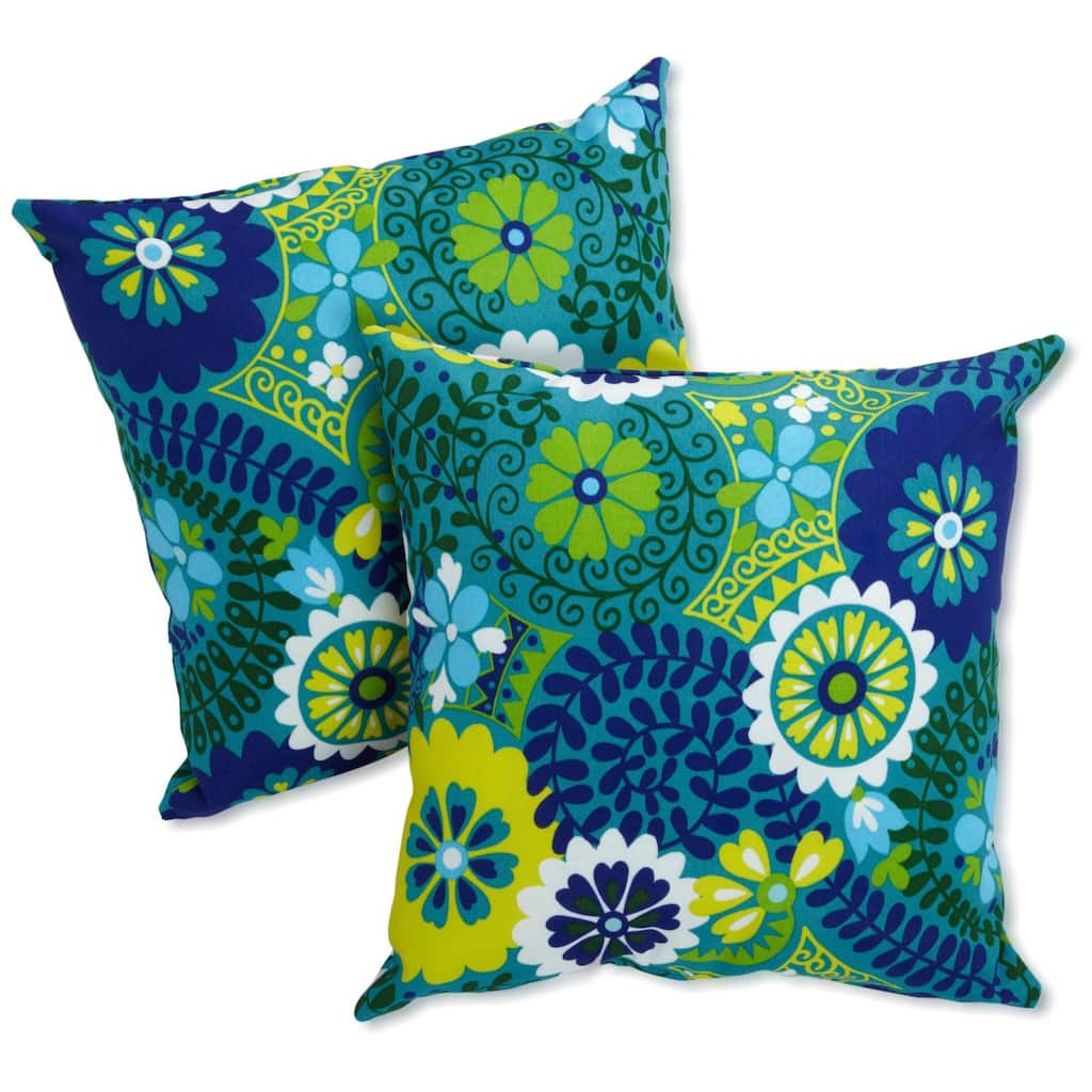 17-inch All-weather Outdoor Throw Pillows (Set of 2, Multiple Patterns)