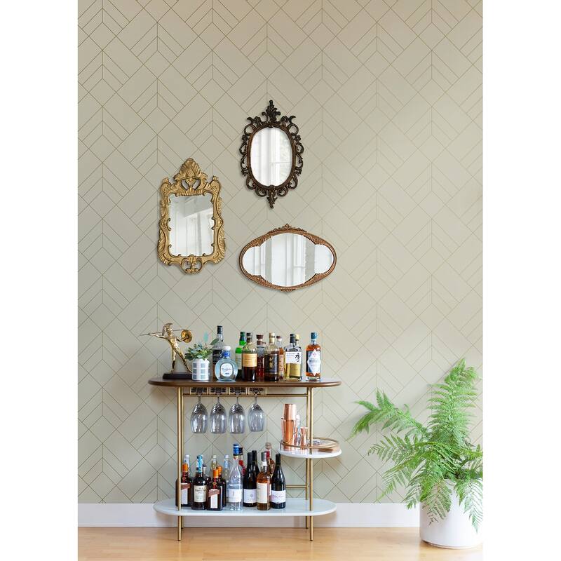 A-Street Prints Sander Light Grey Geometric Wallpaper