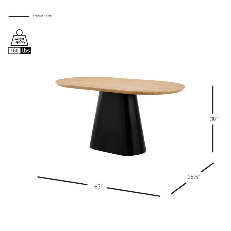 Magnus KD 63" Oval Dining Table, Light Oak