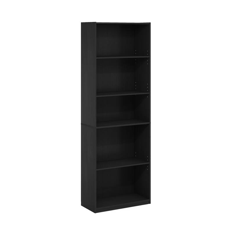 71.42 in. Tall Blackwood Wood 5-Shelf Bookcase