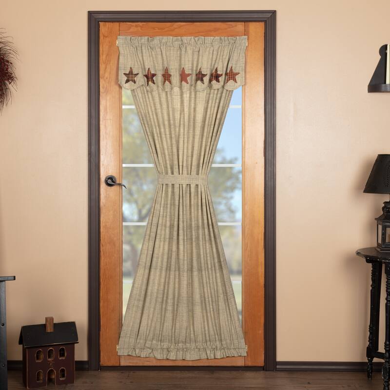 Abilene Star Door Panel with Attached Valance 72x40 - Door Panel With Valance 72x40