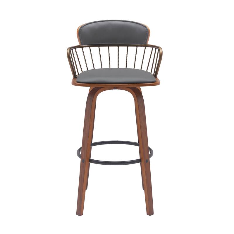 Willow Upholstered Wood Swivel Counter or Bar Stool