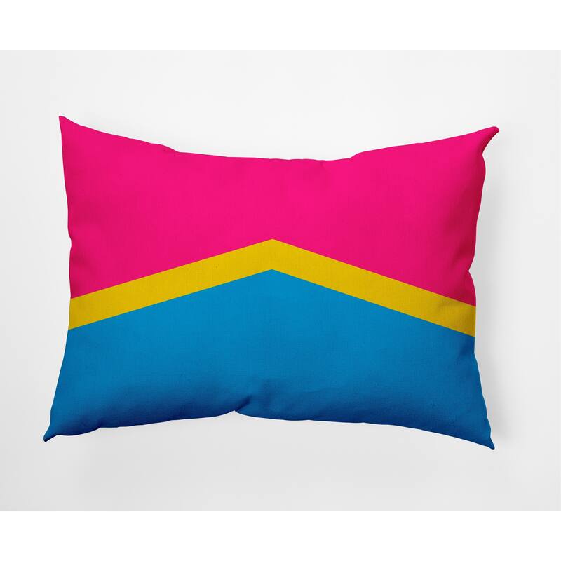 Pride Chevron Outdoor Throw Pillow - 14" x 20" - Pansexual Chevron