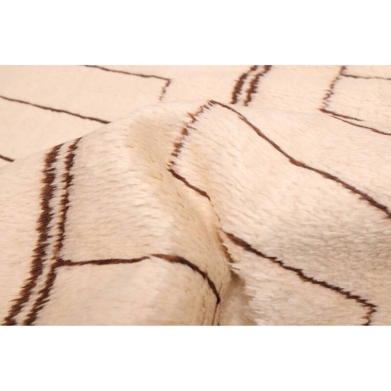 ECARPETGALLERY Hand-knotted Pak Finest Marrakesh Cream Wool Rug - 6'9 x 9'8