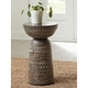 preview thumbnail 1 of 4, Signature Design by Ashley Hadcher Brown/Cream Accent Table - 14.13"W x 14.13"D x 24.38"H Wood - 14.13"W x 14.13"D x 24.38"H - Brown/Cream