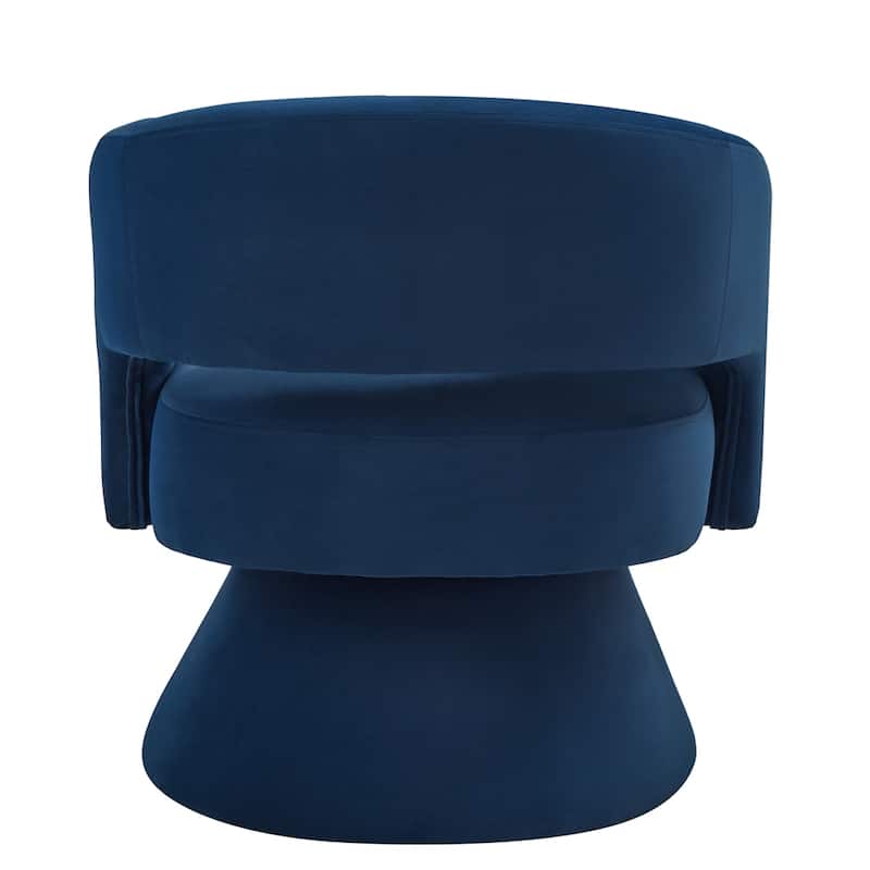 Modern Upholstered Velvet Swivel Barrel Chair with Armrest