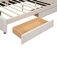 preview thumbnail 6 of 8, Linen Queen Size Upholstered Platform Bed with USB and 2 Drawers