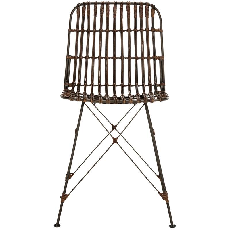 SAFAVIEH Innocenta Wicker Croco Brown Dining Chair (Set of 2) - 18.1" x 19.7" x 33.7" - 18Wx20Dx34H