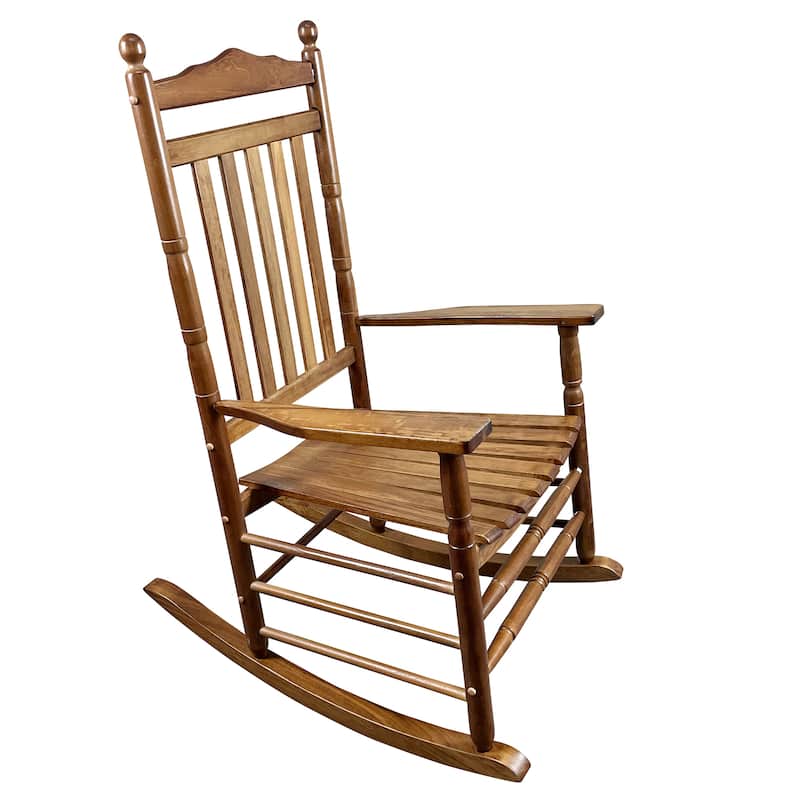 Balcony Porch Adult Rocking Chair with Wide Seat and Armrest