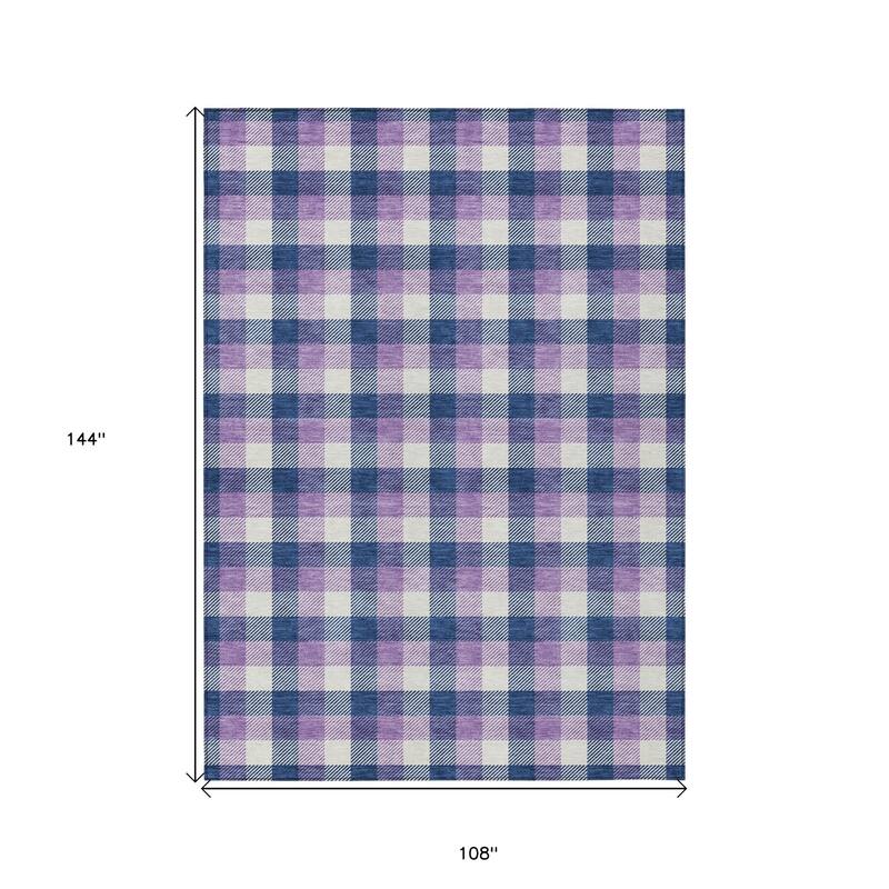 HomeRoots Plaid Transitional Rectangle Outdoor Rug