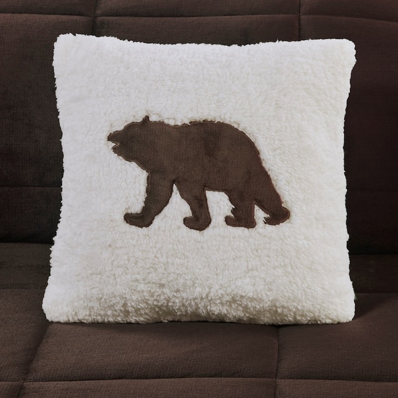 GDF Studio - Alton Plush to Sherpa Down Alternative Comforter Set - Brown & Ivory