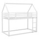 preview thumbnail 5 of 11, White Twin over Twin Metal House Bunk Bed with Built-in Ladder