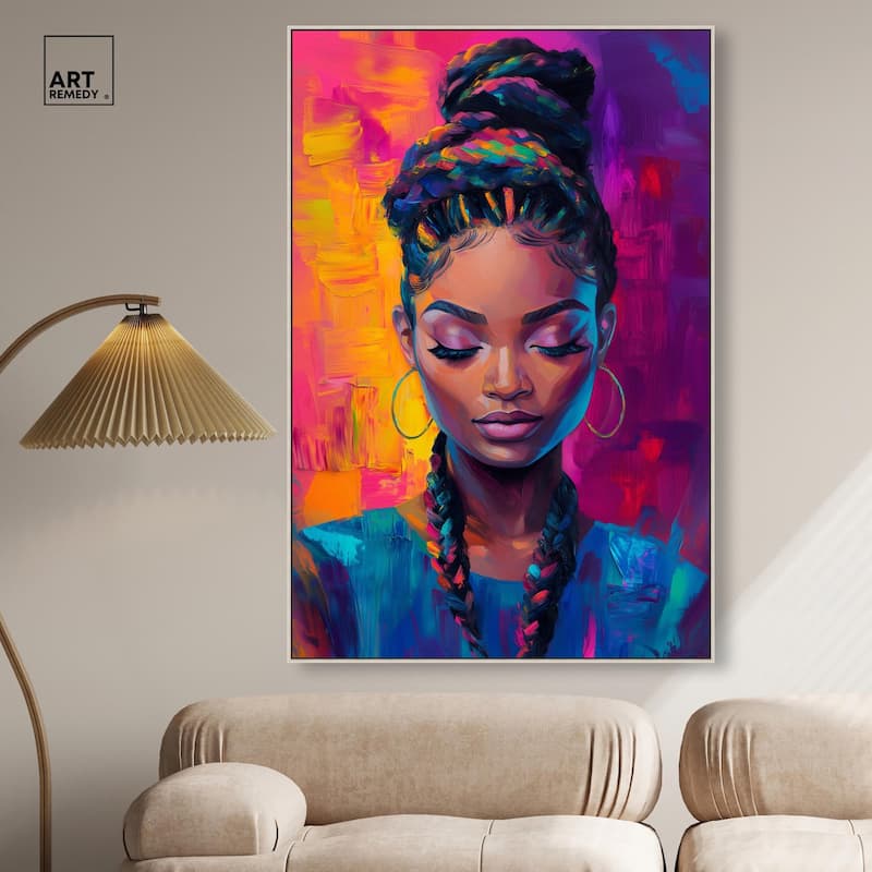 Bold Colorful Braids Canvas by Art Remedy