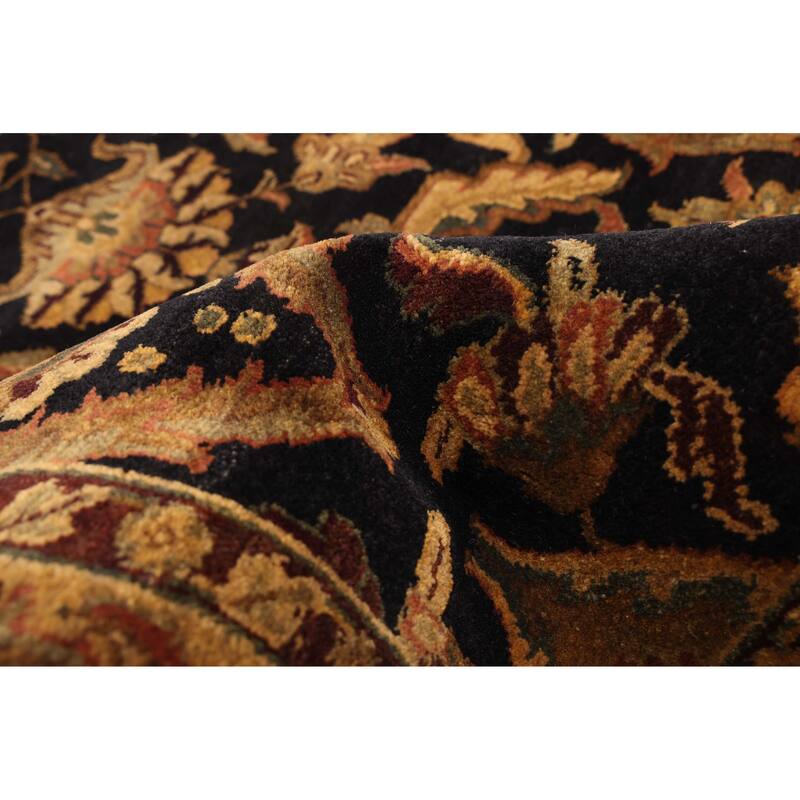 ECARPETGALLERY Hand-knotted Finest Agra Jaipur Black Wool Rug - 4'0 x 5'11