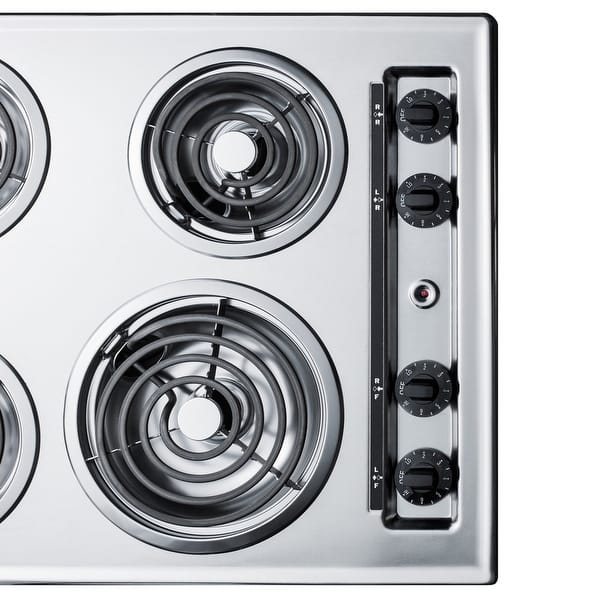 Shop Summit Zel03 24 Wide 4 Burner Electric Cooktop Chrome