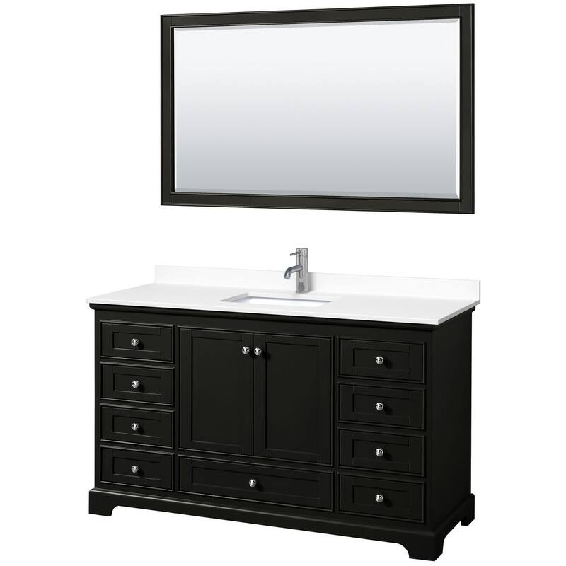 Wyndham Collection Deborah 60" Free Standing Single Basin Vanity Set
