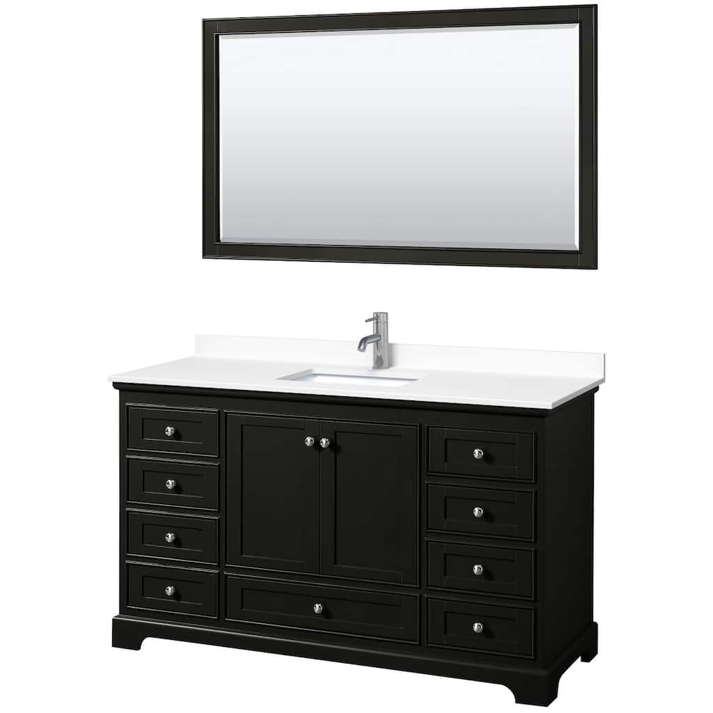 Wyndham Collection Deborah 60" Free Standing Single Basin Vanity Set