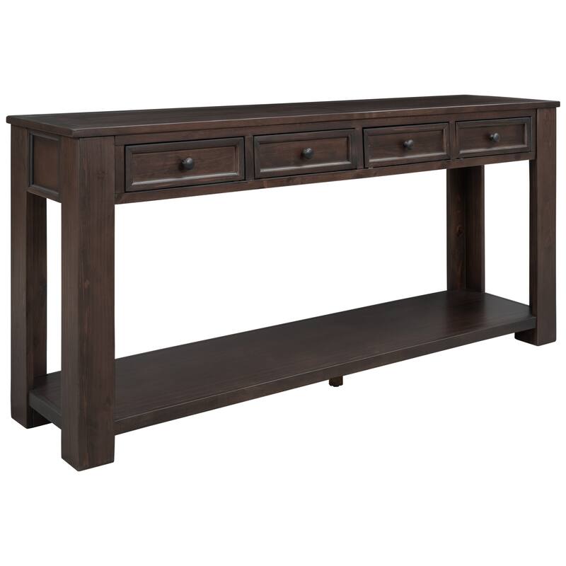 Modern Console Table/Sofa Table with Storage Drawers and Bottom Shelf for Entryway Hallway