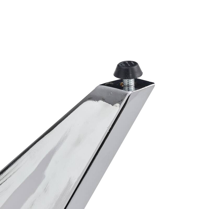 37" Modern Round Dining Table with Triangular Metal Legs