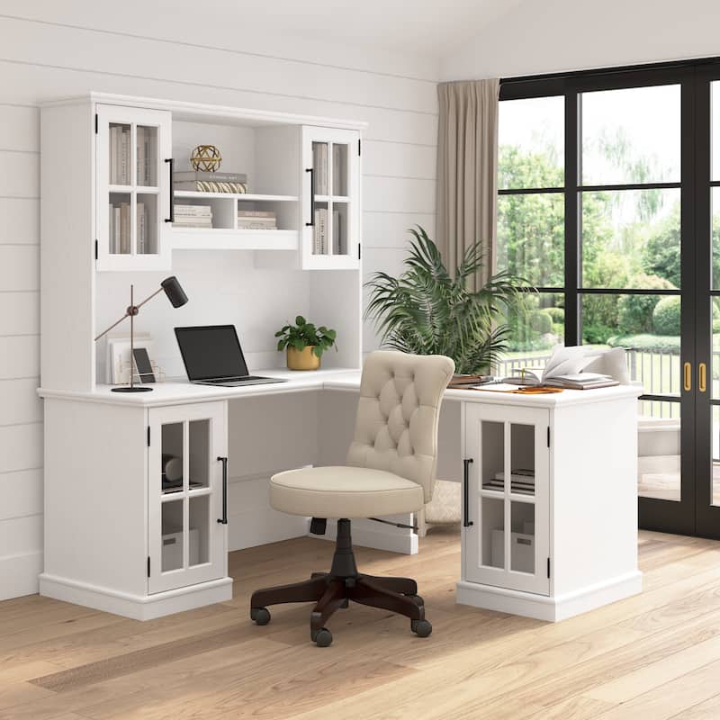 Westbrook 42W Desk Return with Storage by Bush Furniture - White Ash