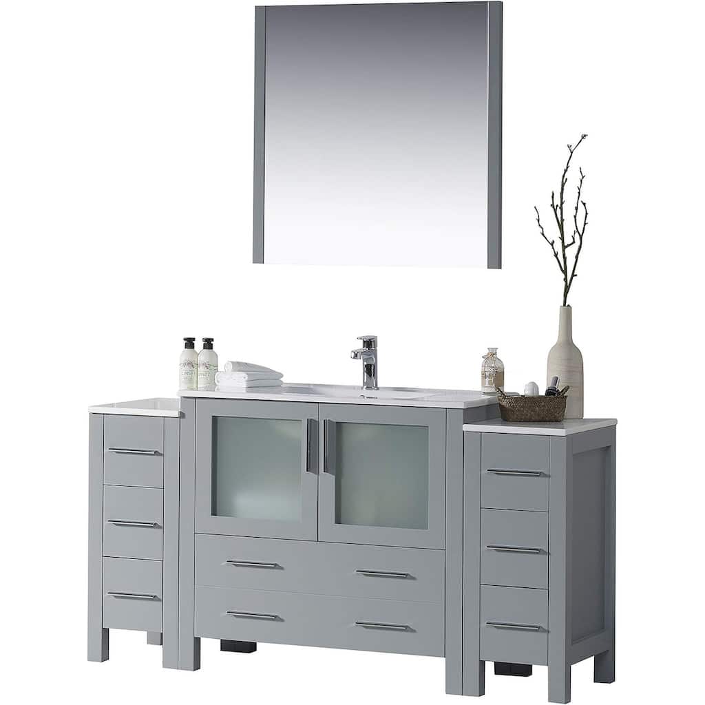 Blossom Sydney 60 Inch Solid Wood Bathroom Vanity with Sink & Cabinets