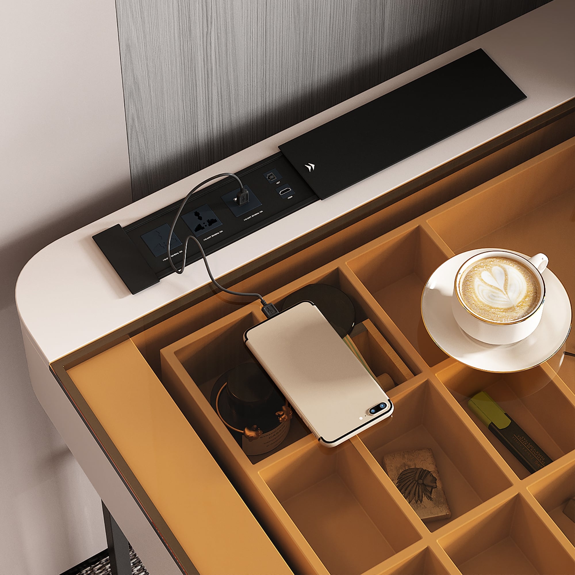 Home Office Desk, Computer Desk with USB Intelligent Socket (53IN)