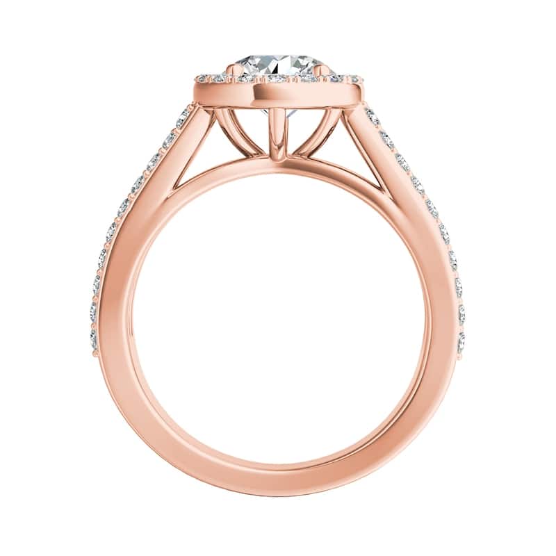 Auriya 14k Gold Triple Band Round Halo Diamond Engagement Ring 1 1/3ctw (G-H, VS1-VS2)