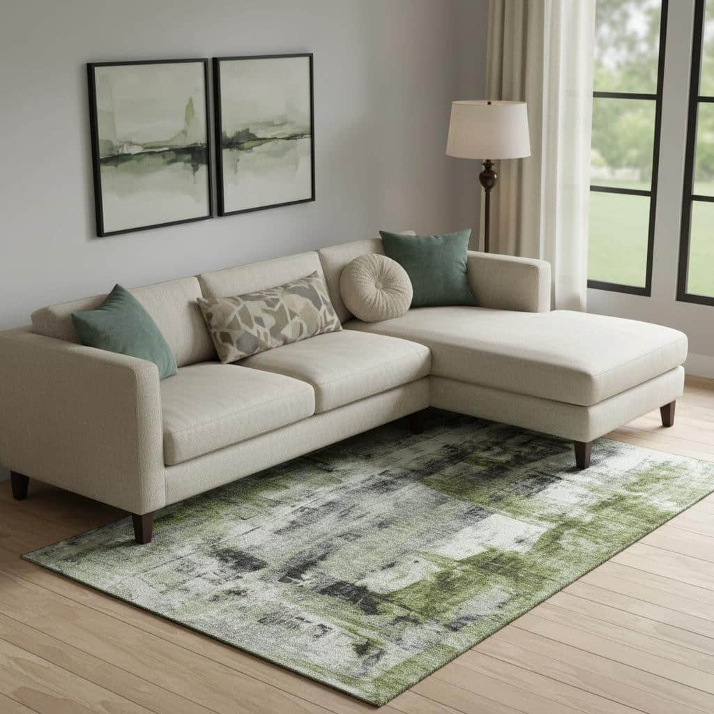 HomeRoots Abstract Transitional Rectangle Area Rug - 9' X 12'