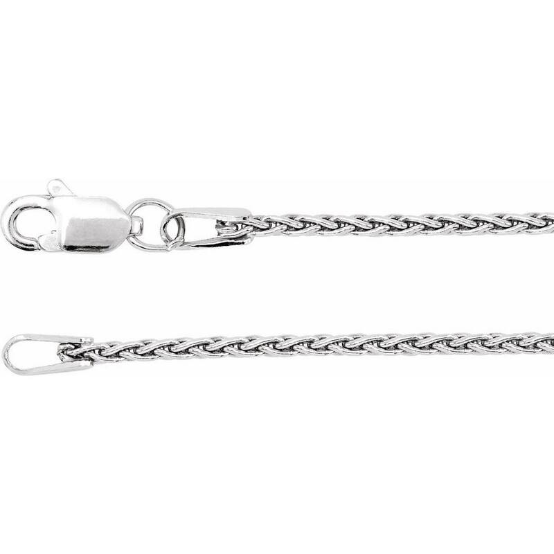 Curata 14k White Gold 1.25mm 7 Inch Wheat Bracelet With Lobster Clasp