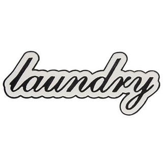 Laundry Black and White Metal Sign - 15
