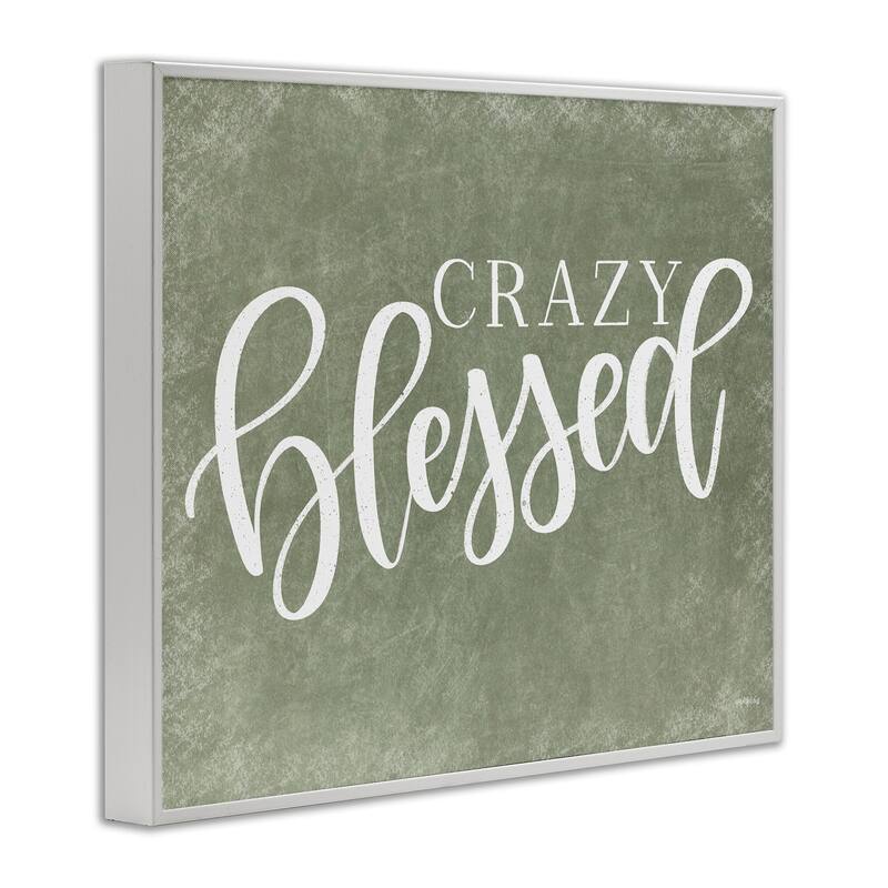Stupell Crazy Blessed on Green Framed Giclee Art Design By Imperfect Dust