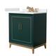 Option Green / White Cultured Marble Top / Satin Bronze