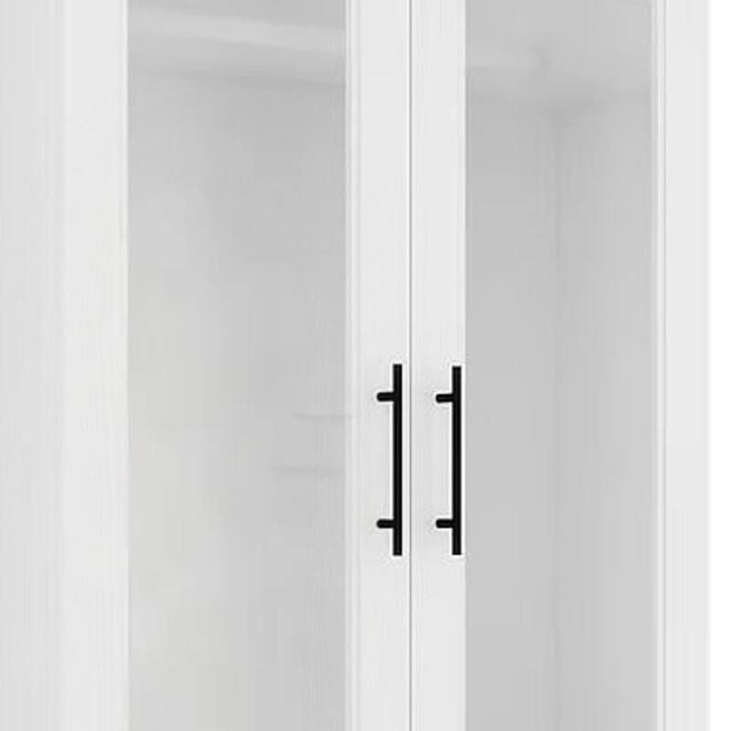 HomeRoots 71" White And Clear Two Door Two Drawer Combo Dresser