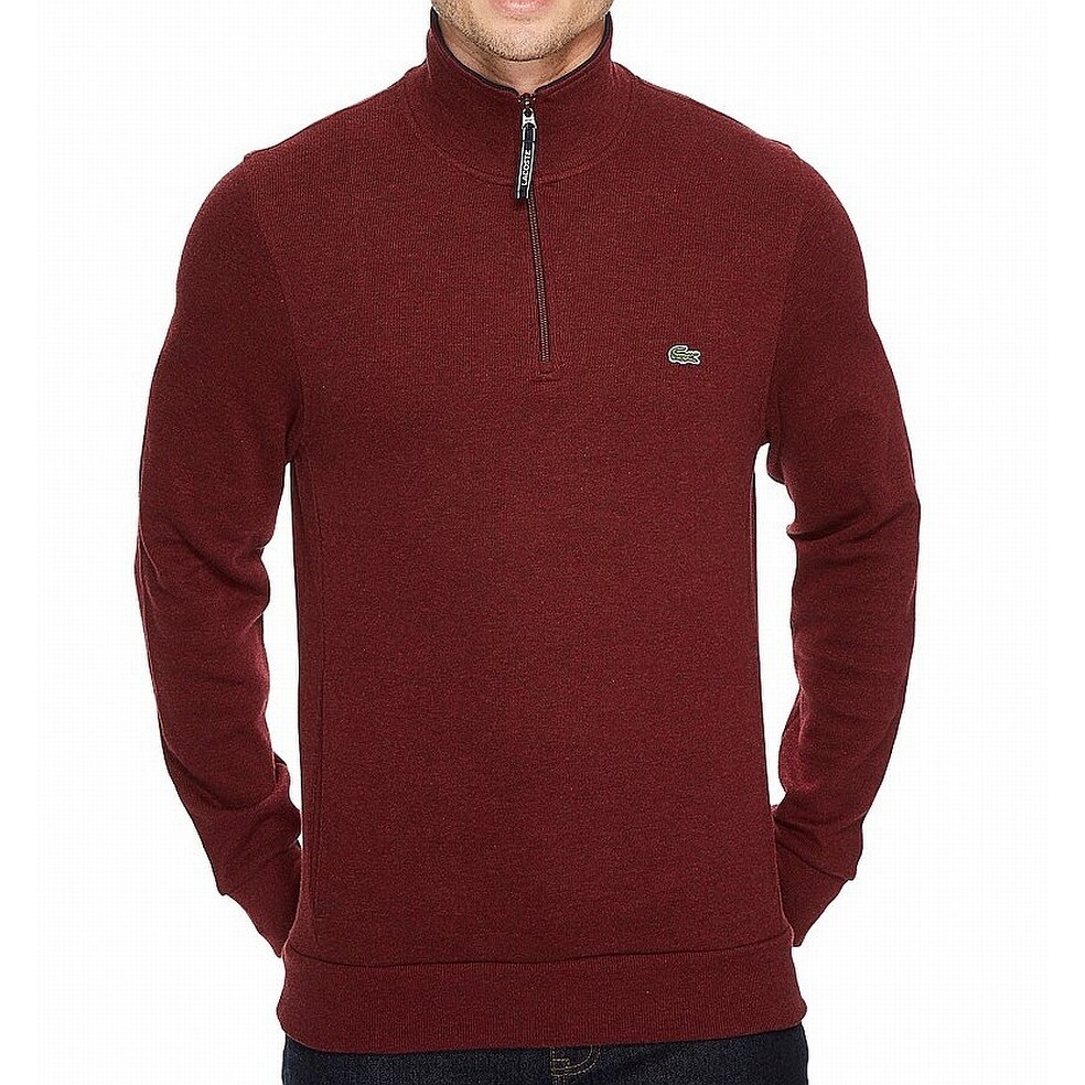 lacoste men's half zip sweater