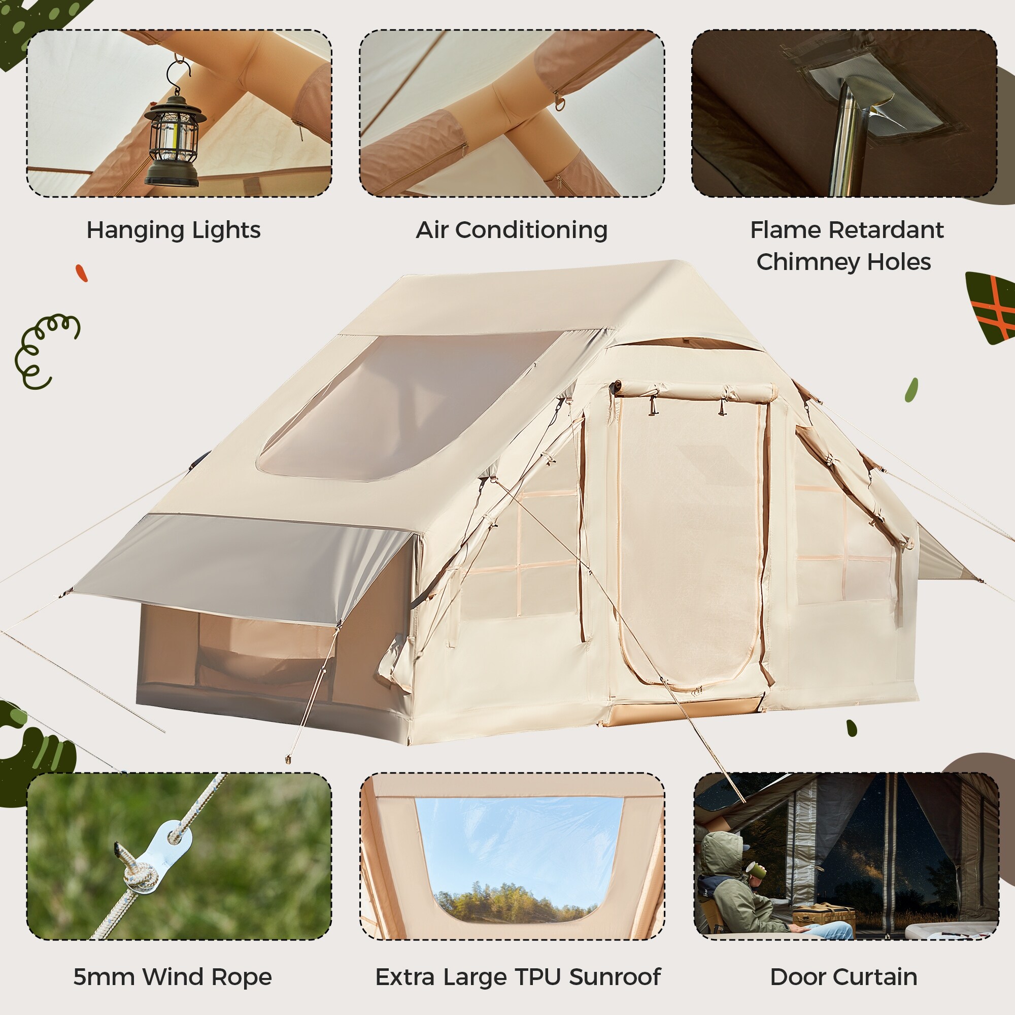 Ultimate Inflatable Camping Tent with Stove Jack Waterproof Easy