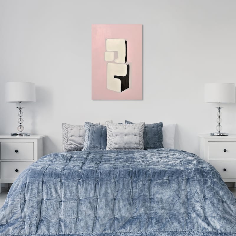 Wynwood Studio Canvas Abstract NFT Robot Pink and Light Pink Modern & Contemporary Wall Art Canvas Print