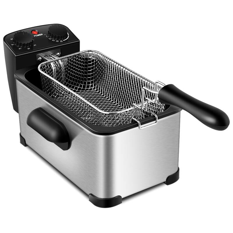 Costway Electric Deep Fryer 3.2/5.3 QT/12/21-Cup Stainless Steel 1700W