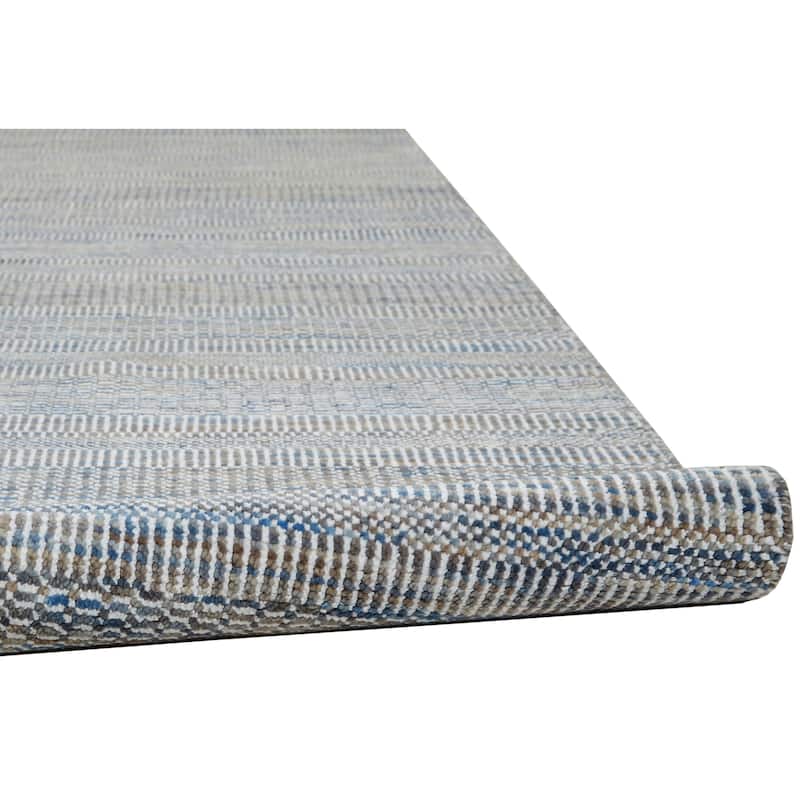 Grand Bazaar Caldecott Hand Knotted Stripes Transitional Area Rug