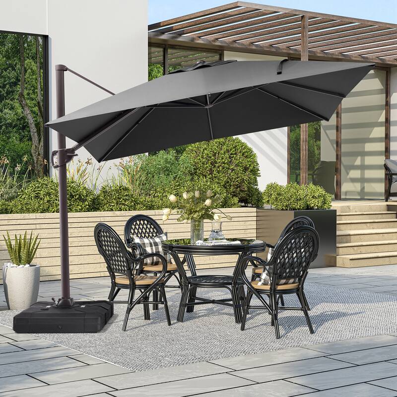 Outdoor Patio Umbrella 9 FT x 11 FT Cantilever-Offset Umbrella