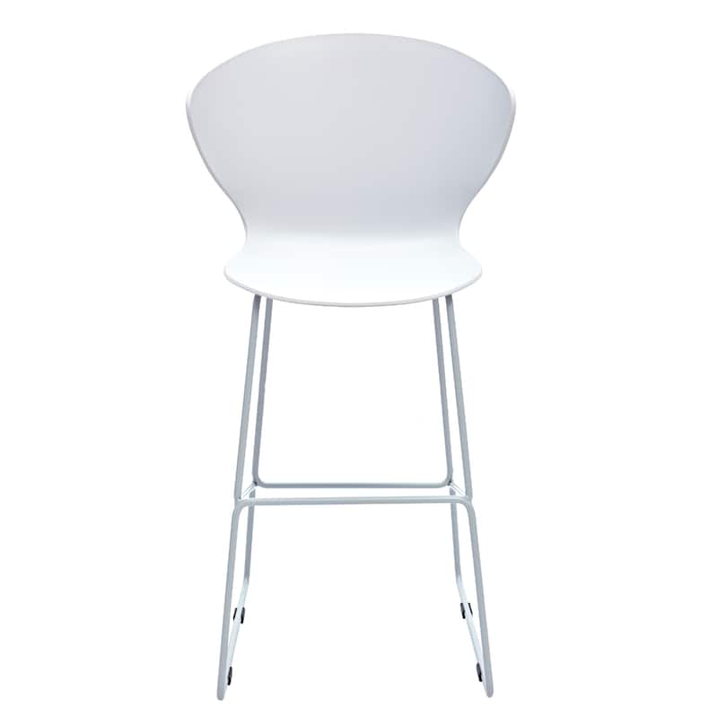 Set of 2 Contemporary Plastic Counter Height Bar Stools