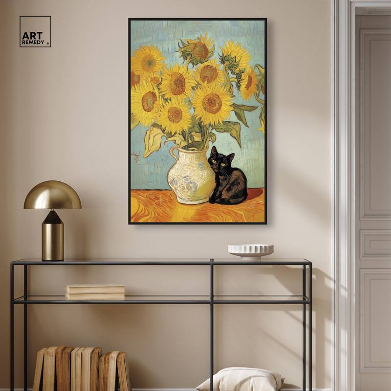 Sunflower Kitten Canvas by Art Remedy