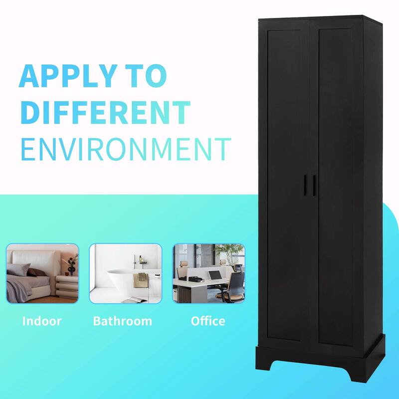 Storage Cabinet with Two Doors and Adjustable Shelf