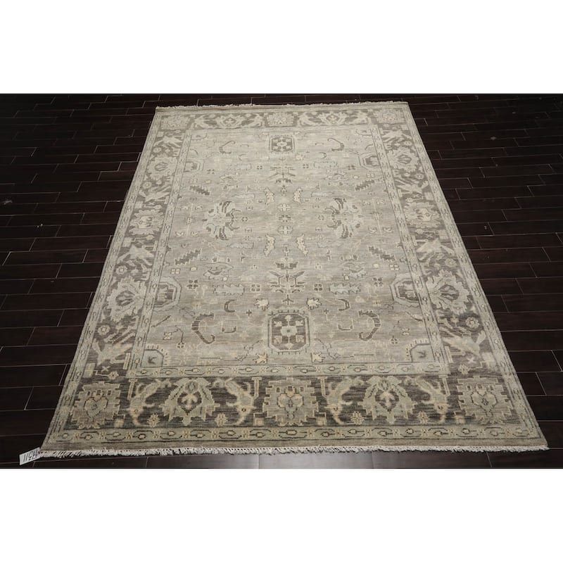 LoomBloom Muted Turkish Oushak Hand Knotted Area Rug Gray Color