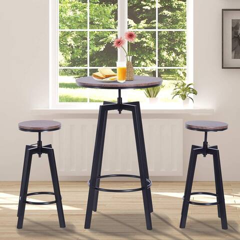 Carbon Loft Jumenta 3-piece Adjustable Industrial Indoor Bistro Set