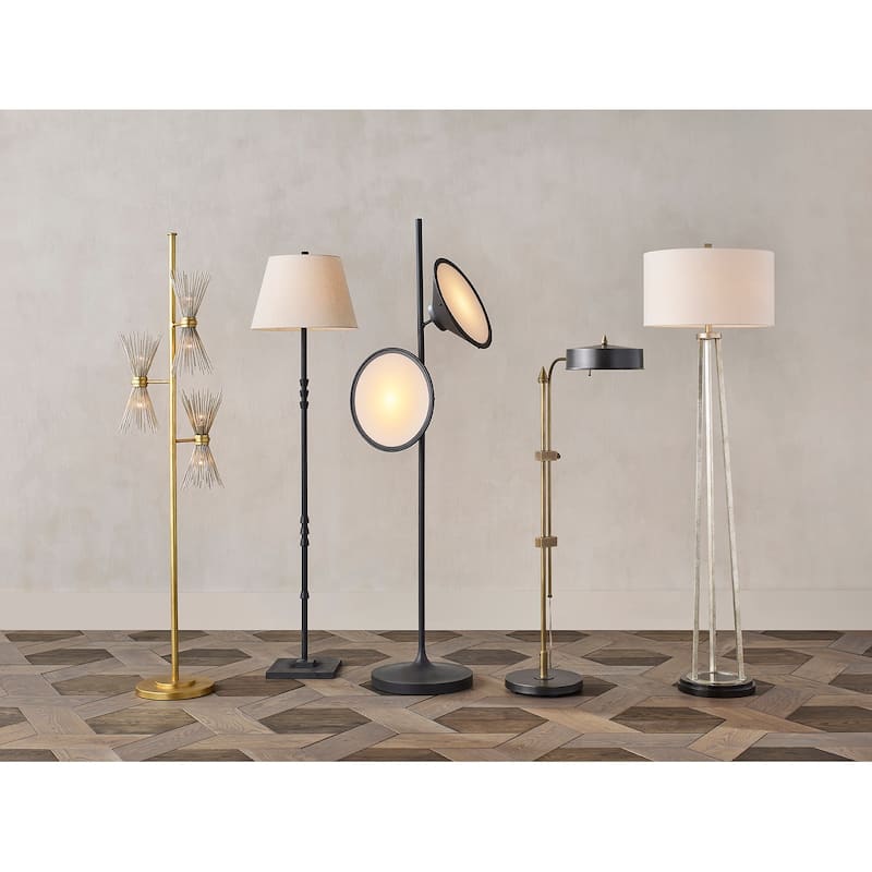 Currey & Company Hearst Bronze Floor Lamp - 59.5"h x 26.75"w x 12"d