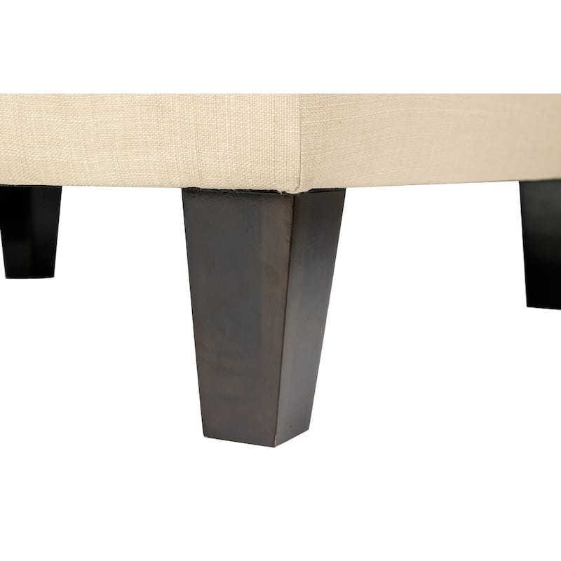 MJL Furniture MAX Button Tufted Upholstered Square Blue Ottoman