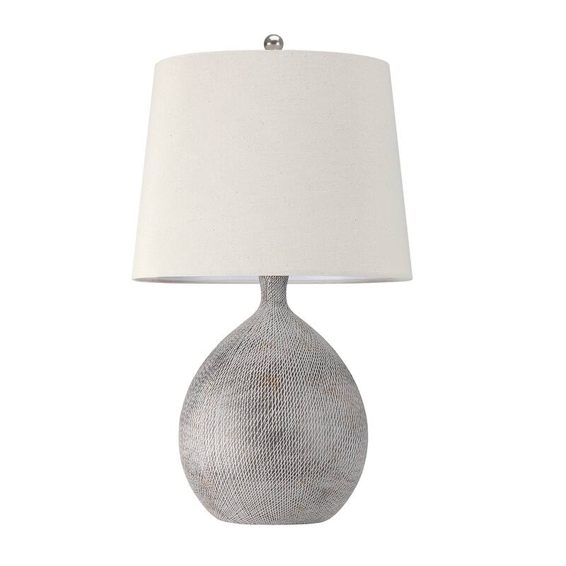 3-Way Ceramic Table Lamp with Hardback Shade - 22 in. H