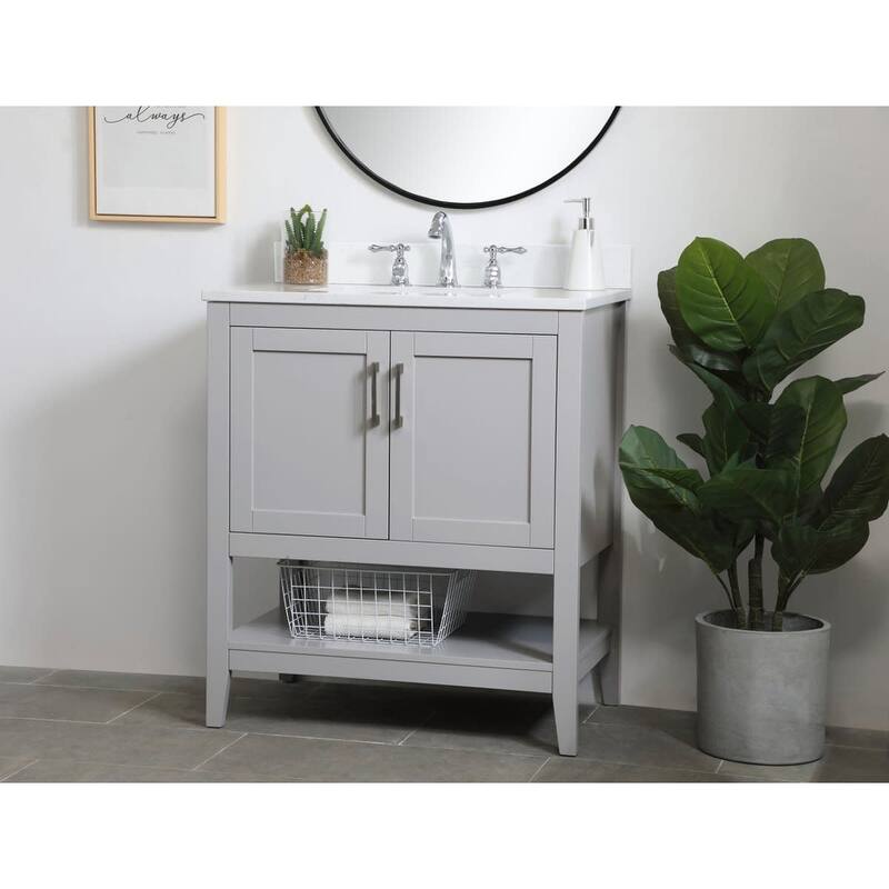 Elegant Lighting VF16030-BS Aubrey 30" Free Standing Single Basin