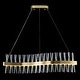 preview thumbnail 8 of 8, 36W Mid-Century Modern Gorgeous Brushed Gold S-Shaped Long Linear Crystal Integrated LED Island Light for Dining Room