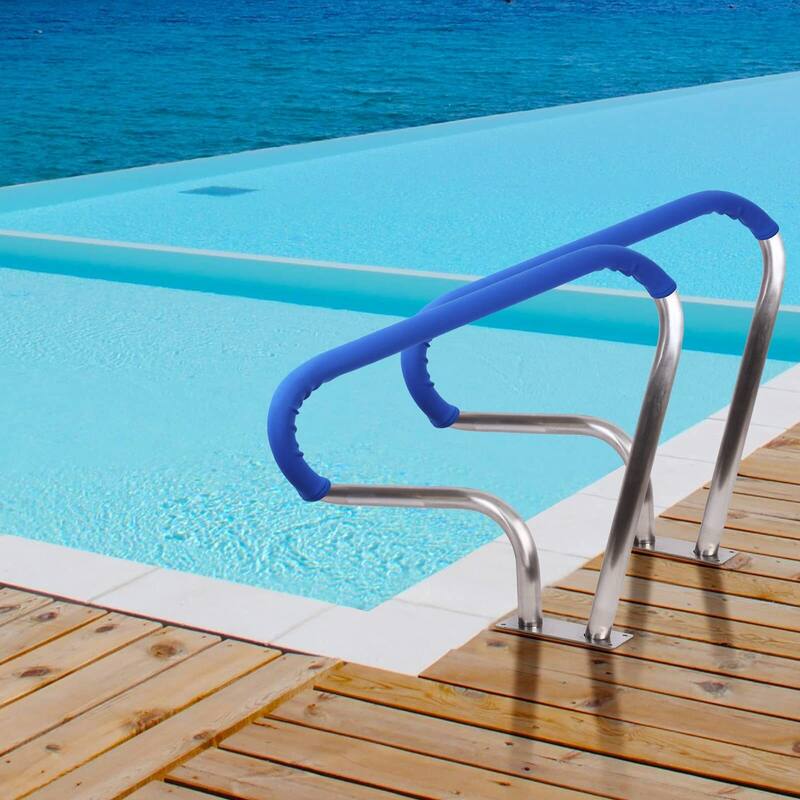 39"L x 32"H 304 Stainless Steel Swimming Pool Stair Rail with Grip Cover